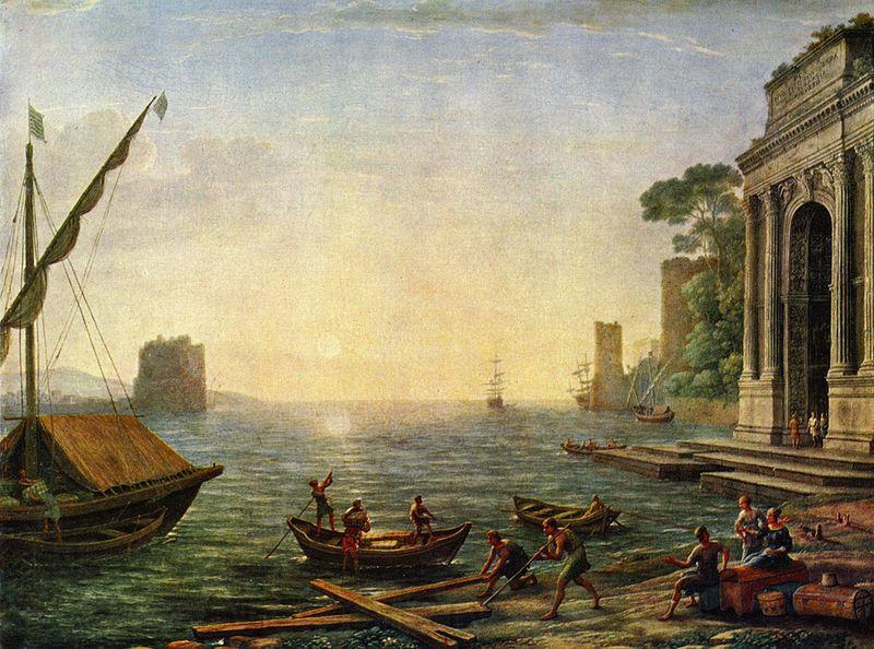 Claude Lorrain Seehafen beim Aufgang der Sonne Spain oil painting art